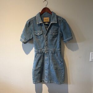 PAIGE Blue Denim Button-Down Dress